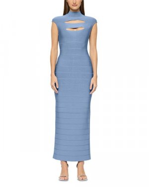 Бандажное платье с вырезами , цвет Blue Hervé Léger