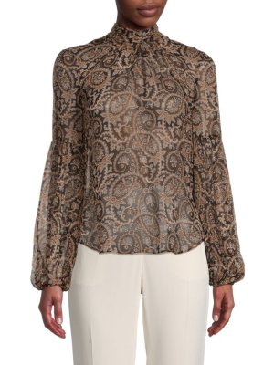 Шелковая блузка Keste с узором пейсли , цвет Marble Multi Veronica Beard