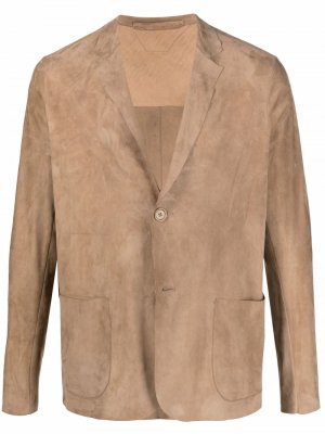 Suede-leather single-breasted blazer Salvatore Santoro. Цвет: коричневый