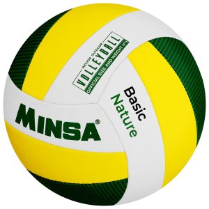 Мяч волейбольный minsa basic nature, tpu, машинная сшивка, размер 5