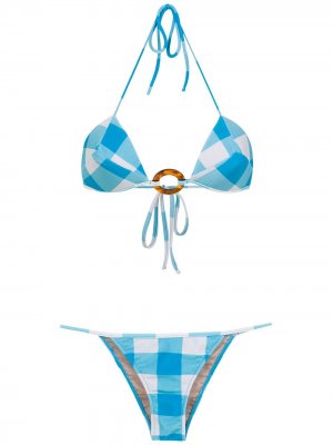 Checked bikini set Adriana Degreas. Цвет: синий
