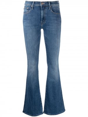 Расклешенные джинсы с заниженной талией MOTHER. Цвет: синий