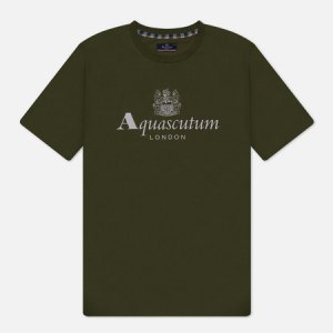 Мужская футболка Active Big Logo Aquascutum. Цвет: зелёный