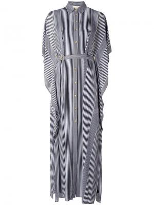 Полосатое длинное платье Michael Kors. Цвет: чёрный