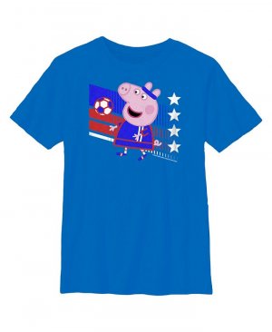 Футбольная детская футболка Свинка Пеппа для мальчиков, Тайвань, , синий Hasbro
