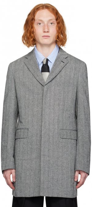 Черно-белое пальто на трех пуговицах Comme des Garçons