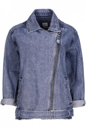 Куртка джинсовая с поясом Steve J & Yoni P. Цвет: синий