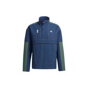 Anorak Спортивная повседневная куртка с воротником-стойкой и полумолнией Мужская Темно-синяя GP0902 Adidas
