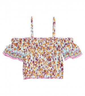 Топ Donna с цветочным принтом и открытыми плечами , разноцветный Poupette St Barth