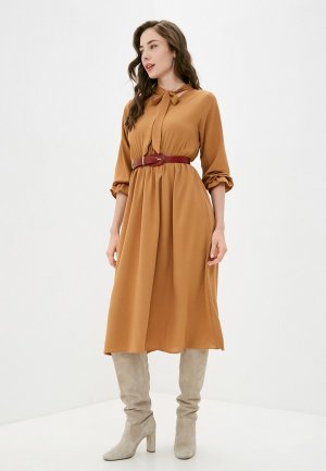 Платье EvaPop. Цвет: коричневый