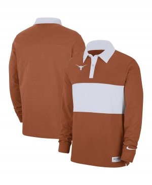 Мужская рубашка-поло с длинным рукавом в полоску Texas Longhorns Orange Nike