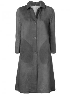 Однобортное пальто с укороченными рукавами A Diciannoveventitre. Цвет: серый