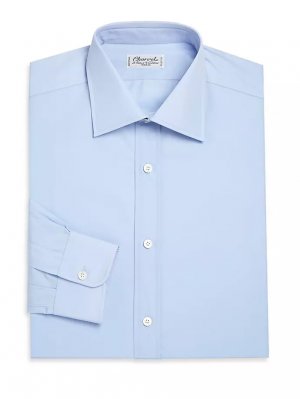 Хлопковая классическая рубашка обычного кроя с длинными рукавами , синий Charvet
