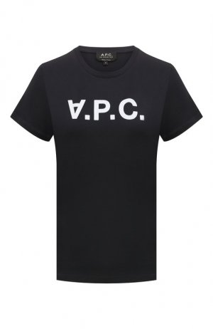 Хлопковая футболка A.P.C.. Цвет: синий