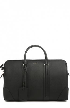 Кожаная дорожная сумка с плечевым ремнем Givenchy. Цвет: черный