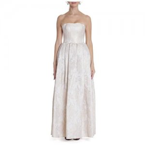 Свадебное платье , праздничный стиль, длина миди, прилегающий силуэт, без рукава, корсет, размер 42-44, белый, золотой Iya Yots. Цвет: белый