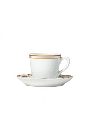 Чашка для эспрессо с блюдцем Pompadour Bernardaud. Цвет: белый