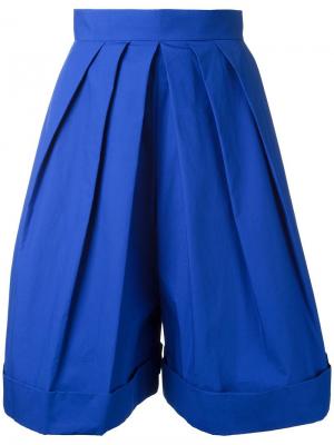 Плиссированные шорты Delpozo. Цвет: синий