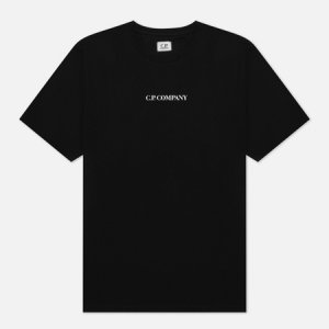 Мужская футболка 30/1 Jersey Blurry Logo C.P. Company. Цвет: чёрный