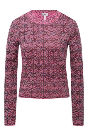 Пуловер из шерсти и вискозы Anagram Loewe. Цвет: розовый