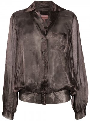 Прозрачная блузка 1990-х годов с эффектом металлик Romeo Gigli Pre-Owned. Цвет: фиолетовый