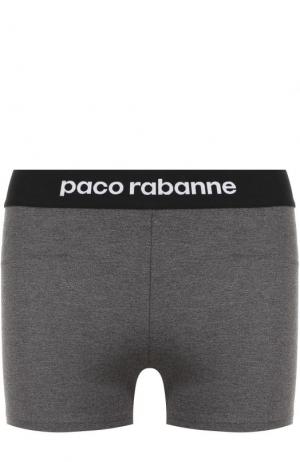 Однотонные шорты с эластичным поясом Paco Rabanne. Цвет: серый