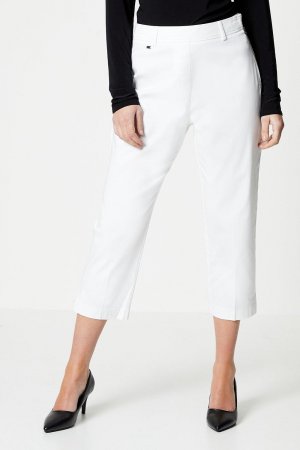 Укороченные эластичные брюки Petite с боковой молнией, белый Wallis