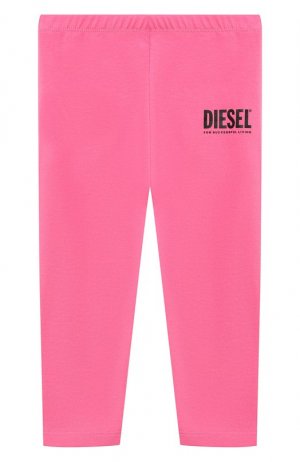 Хлопковые легинсы Diesel. Цвет: розовый