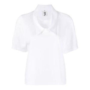 Футболка puffed sleeve cropped polo shirt , белый Noir Kei Ninomiya