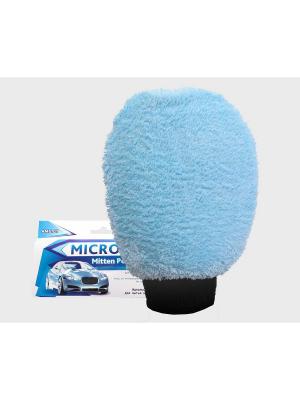Варежка для мойки и полировки автомобиля из микрофибры Mitten Polish & Clean 15х25 арт. AMC-01 AZARD. Цвет: голубой