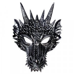 Карнавальная маска «Дракон», латекс, цвет серебряный Master. Цвет: серебристый