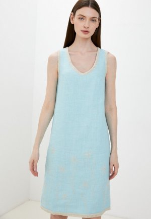 Платье Савосина. Цвет: голубой