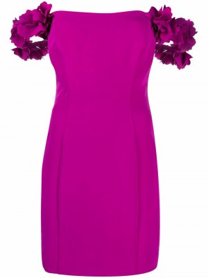 Платье с открытыми плечами Marchesa Notte. Цвет: розовый