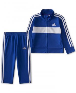 Трикотажная куртка и брюки Essential для маленьких мальчиков, комплект из 2 предметов adidas, синий Adidas