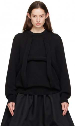 Черный свитер с накладными деталями Comme Des Garcons Garçons