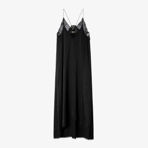 Платье миди Risty с кружевной отделкой , цвет noir Zadig&Voltaire