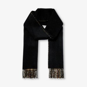 Кашемировый шарф в клетку Vintage Check с кисточками , черный Burberry