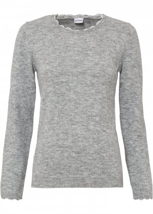 Пуловер bonprix. Цвет: серый