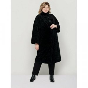 Пальто , размер 52, черный ALEF. Цвет: черный