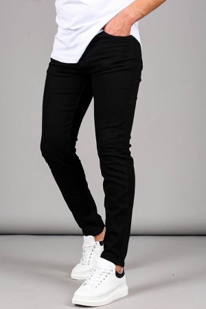 Черные мужские джинсовые брюки скинни из лайкры 6302 MADMEXT