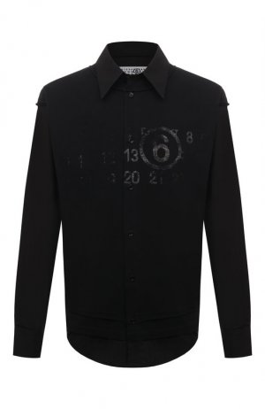 Хлопковая рубашка MM6. Цвет: чёрный