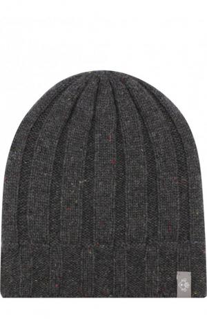 Кашемировая шапка фактурной вязки FTC. Цвет: темно-серый