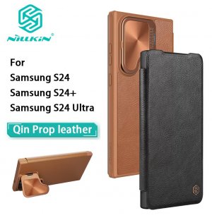 Для Samsung Galaxy S24 Ultra Plus чехол телефона Qin Prop кожаный защитная задняя крышка камеры NILLKIN