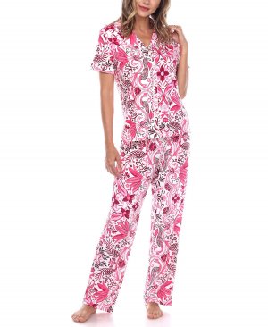Женские брюки с короткими рукавами, тропический пижамный комплект, 2 предмета , мульти White Mark