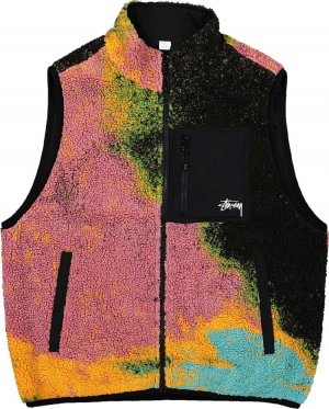 Жилет Jacquard Dye Sherpa Vest 'Berry', розовый Stussy
