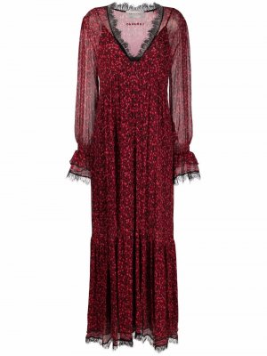 Платье макси с леопардовым принтом Ermanno. Цвет: красный