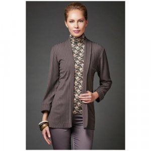 Пиджак , размер 52, коричневый Арт-Деко. Цвет: коричневый