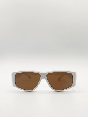 Белые большие солнцезащитные очки Racer Style, белый SVNX