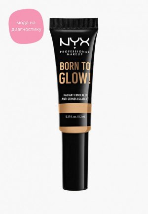 Консилер Nyx Professional Makeup Born To Glow Radiant Concealer с эффектом сияния, оттенок 08, True Bei 5,3 мл. Цвет: бежевый
