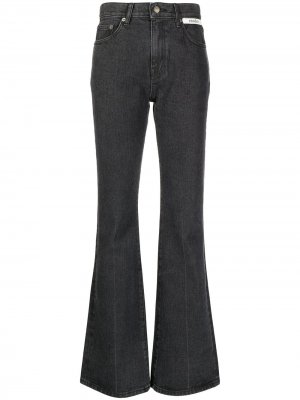 Расклешенные джинсы средней посадки Kimhekim. Цвет: черный